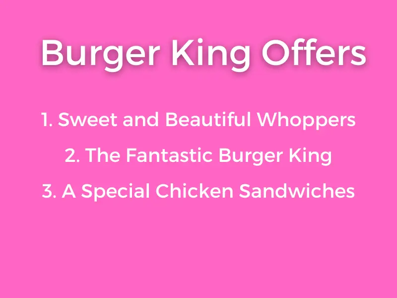  Burger King Offers
